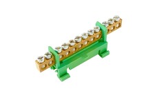 ELEMAN 1000009 Můstek PE 12 (svorkovnice 12x16mm2), nekrytý IP00, zelený, 63A, na DIN
