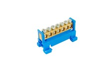 ELEMAN 1000011 Můstek N 7 (svorkovnice 7x16mm2), nekrytý IP00, modrý, 63A, na DIN