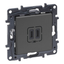 LEGRAND 863439 Niloé STEP Nabíječka USB C+C ocel