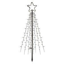 EMOS DCTC02 LED vánoční strom kovový, 180 cm, IP44, studená bílá, čas.