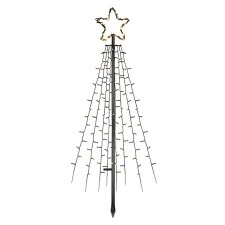 EMOS DCTW02 LED vánoční strom kovový 180 cm IP44, teplá bílá, čas.
