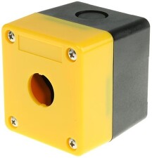 OMRON A22Z-B101Y uzavřená krabička, jeden otvor, žluté barvy, pro nouzové zastavení