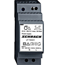 SCHRACK LP746201-A Instalační napájecí zdroj spínaný 230 V/24 V DC, 1.5 A