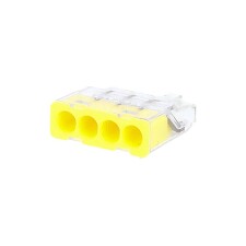 ELEMAN 1014682 Svorka krabicová PC214S bezšroubová 4x 0,2-2,5 mm2, transparentní/žlutá