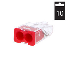 ELEMAN 1014690 Svorka krabicová PC212S/10 bezšroubová 2x 0,2-2,5 mm2, tr./červená (bal=10ks)