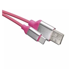 EMOS SM7025P Kabel USB 2.0 A/M-C/M 1M růžová