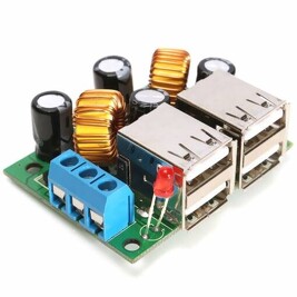 Napájecí modul DC 9V/12V/24V/36V na 5V/3A se 4 USB porty