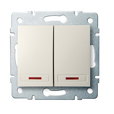KANLUX 24775 DOMO Dvojité tlačítko s LED - krémová