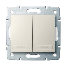 KANLUX 24774 DOMO Dvojité tlačítko - 1/0 + 1/0 - krémová