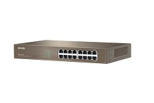 TENDA TEG1016D 16-port Gigabit Ethernet Switch, 10/100/1000 Mbps, Fanless, Rackmount