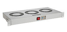 SOLARIX 80199035 VJ19-2-T-G Chladící jednotka 19" 1U 2 ventilátory termostatem RAL7035 do 19" lišt