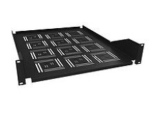 SOLARIX 80500550 UP-25-B Police 19" 2U 550mm ukládací plato BK úchyt na přední lišty
