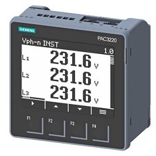 SIEMENS 7KM3220-0BA01-1DA0 Multifunkční měřicí přístroj SENTRON PAC3220 LCD 96x96mm