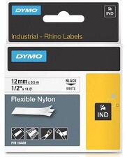 DYMO 18488 ( S0718100 ) nylonová flexibilní páska RHINO D1 12 mm x 3,5 m, černá na bílé