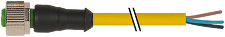 MURR 7000-12221-0240300 M12 F přímý / volný konec - PUR/PVC-OB 4x0,34mm2, žlutý,  3m