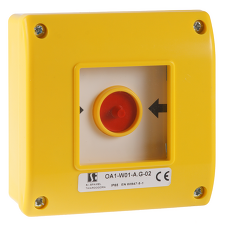 SPAMEL OA1-W01-B.G-02 Ruční havarijní tlačítko na omítku, žluté, 2x NC, bez signalizace *BG12500