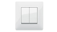 VIMAR 0K03906.04 Friends of Hue Nástěnný vypínač, 2 moduly, bílá, Plana, sada komplet, bílá