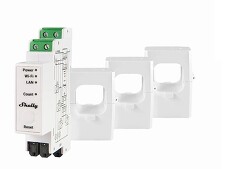SHELLY PRO 3EM-120 Modul pro měření spotřeby na DIN lištu vč. 3 měřících traf 120A, LAN, WiFi, Bluetooth