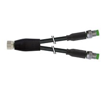 MURR 7000-87251-6300100 M8 F přímý / 2x M8 M přímý - Y-kabel PUR, černý, UL/CSA, délka 1,0m