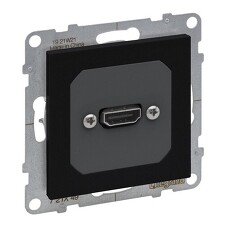 LEGRAND 721449 SUNO HDMI 2.0 předkonektorovaná zásuvka, vybavená kabelem o délce 15cm, černá