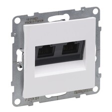 LEGRAND 721151 SUNO datová zásuvka 2x RJ45 CAT.5e, UTP nestíněnná, beznástrojová LCS3, bílá