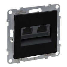 LEGRAND 721451 SUNO datová zásuvka 2x RJ45 CAT.5e, UTP nestíněnná, beznástrojová LCS3, černá