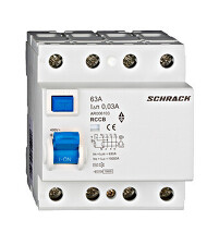 SCHRACK AR006103-- Proudový chránič AMPARO 10 kA, 63 A, 4P, 30 mA, AC