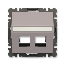ABB 5014T-A00418 244, ZONI Kryt zásuvky komunikační přímé (2x), s upevňovacím třmenem; greige