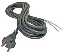 TEKACABLE AK 93 2101-1-53/5 Přívodní kabel H05RN-F 2x1 s přímou vidlicí, L=5m, dutinky, guma