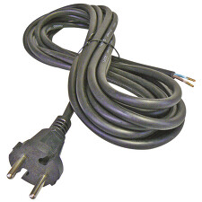 TEKACABLE AK 86 2151-1-1/5 Přívodní kabel H05VV-F 2x1,5C s kontur vidlicí L=5m guma