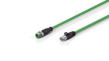 BECKHOFF ZK1090-6191-0100 Industrial ethernet cable IP67/IP20, d-coded  M12 4-pin / RJ45