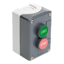 SCHNEIDER XALD215 Ovládací skříňka dvoutlačítková, 2 lícující tlač., 1Z-zelené, 1V-rudé