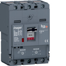 HAGER HHS063DC Kompaktní jistič h3+ P160 TM 25 kA, 3-pólový, In 63 A