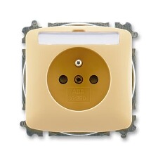 ABB 6619A-A06352 D, TANGO Zásuvka jednon. s ochranným kolíkem, s cl., s pop.polem 2CHA196352A4568 béžová
