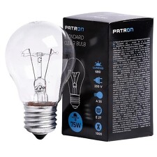 PATRON 05180 Žárovka 230V 75W E27 čirá pro průmyslové použití