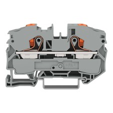 WAGO 2216-1201 TOPJOBS 2vodičová řadová svorka s ovládacím tlačítkem 16 mm2, šedá