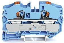 WAGO 2216-1204 TOPJOBS 2vodičová řadová svorka s ovládacím tlačítkem 16 mm2, modrá