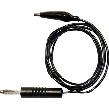 SCHNEPP 100CM PVC SW měřicí kabel, zástrčka 4mm - krokosvorka, 1m, černá
