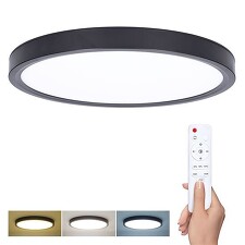 SOLIGHT WO8018 Estela Black LED svítidlo 36W, 2700lm, 30cm, CCT, stmívatelné, ovladač, IP20 černá