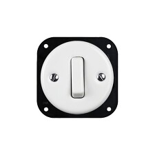 ELHARD KV1001W Keramik vypínač č.1 - kulatý, klapka, bílá