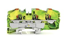 WAGO 2206-1307 TOPJOBS 3vodičová průchozí svorka s ovládacím tlačítkem 16 mm², zeleno/žlutá