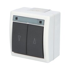 FAMATEL 19081-07 ATLAS 2K IP55 Spínač žaluziový č.1/0+1/0, šedá