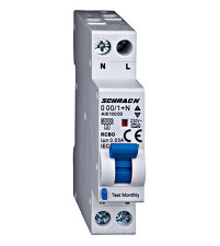 SCHRACK AI618516-- Elektronický proudový chránič s jističem, jednomodulový AMPARO 6kA, 1TE, B16A, 30 mA, A