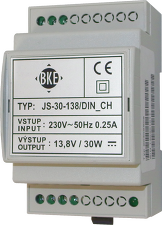 BKE JS-30-138/DIN/CH 13,8V Nabíječ Pb akumulátorů 30 W v provedení na DIN lištu