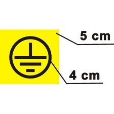 STRO.M DT012g-15-01 Znak uzemnění v kruhu 5x5cm (samolepka)