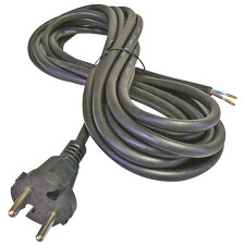 TEKACABLE AK 93 2101-1-53/3 Přívodní kabel H05RN-F 2x1 s přímou vidlicí L=3m, dutinky, guma