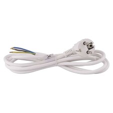 TEKACABLE AK 86 3157-3-1/3 Přívodní kabel H05VV-F 3G1,5B s úhlovou vidlicí L=3m PVC bílá