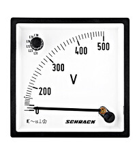 SCHRACK MGF79500-A Voltmetr s přepínačem, 96x96 500V AC