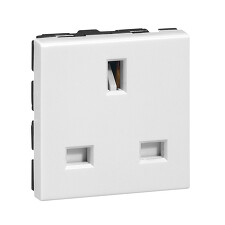 LEGRAND 077505 MOSAIC, zásuvka 2P+T britská 2M bílá