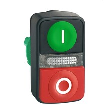 SCHNEIDER ZB5AW7L3741 Ovládací hlavice dvoutlačítková se signálkou rudá/zelená